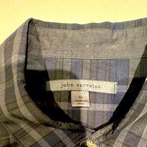 John Varvatos Men's Gray Striped Shirt